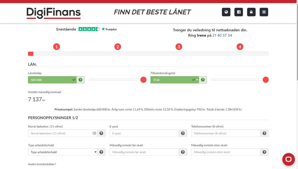 DigiFinans webbplats